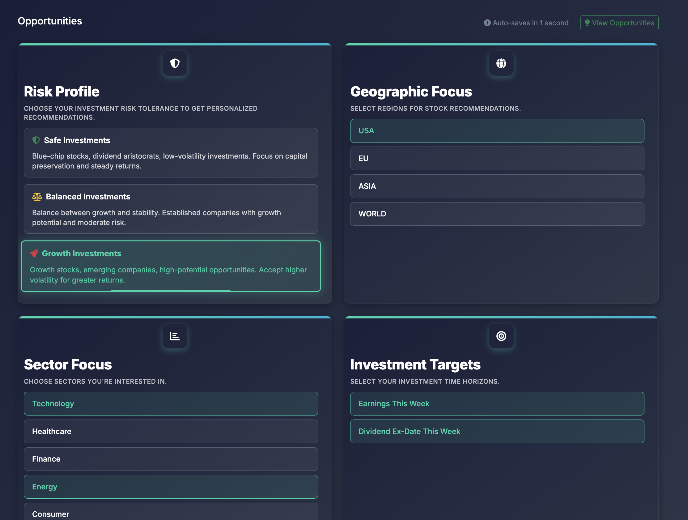 Market Watch Lists Dashboard